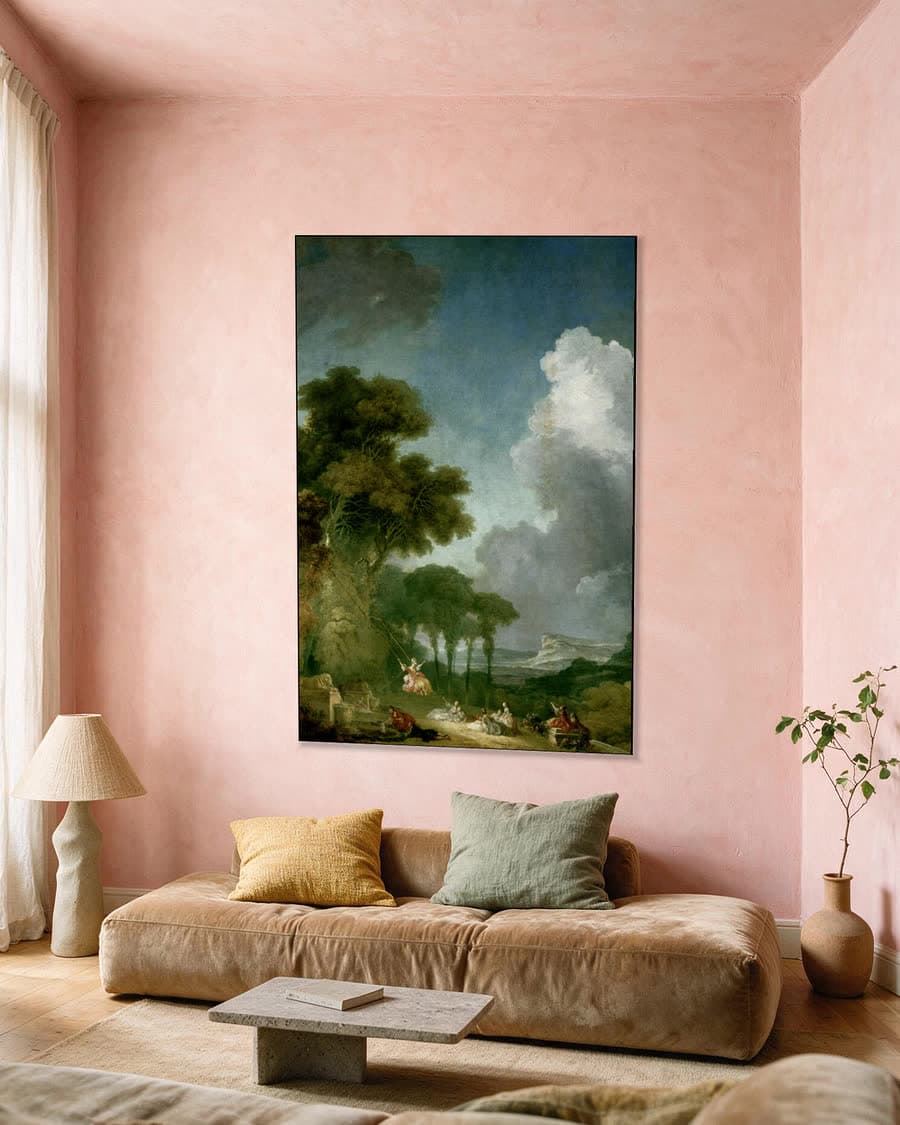 De schommel in een aluminium frame aan dezelfde muur
