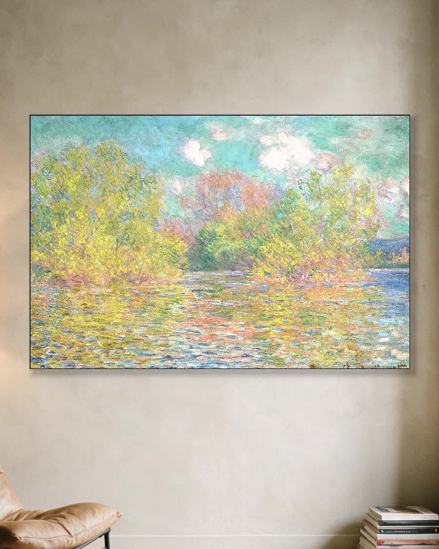 De Seine bij Giverny in een aluminium frame aan dezelfde muur
