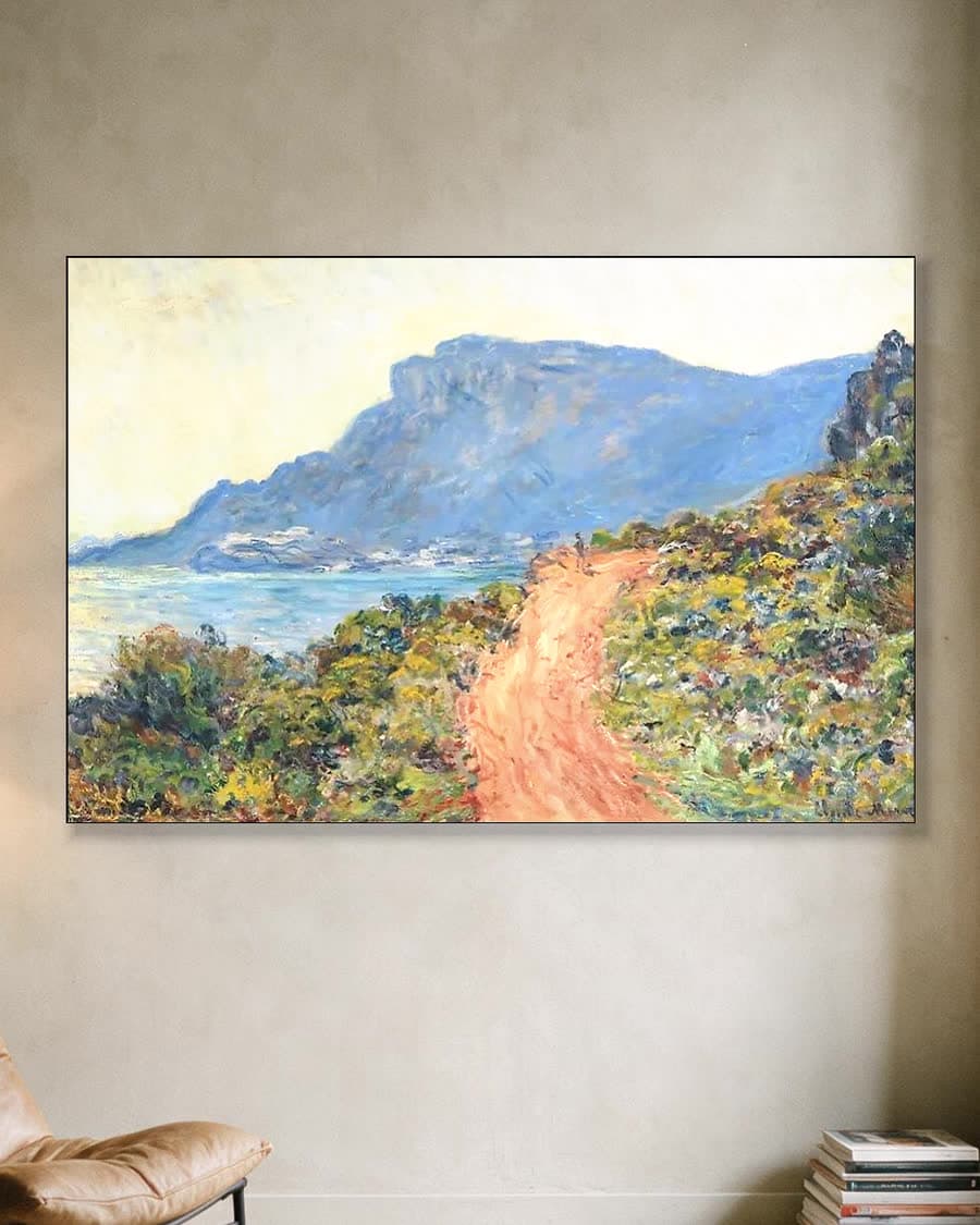 De Corniche bij Monaco in een aluminium frame aan dezelfde muur