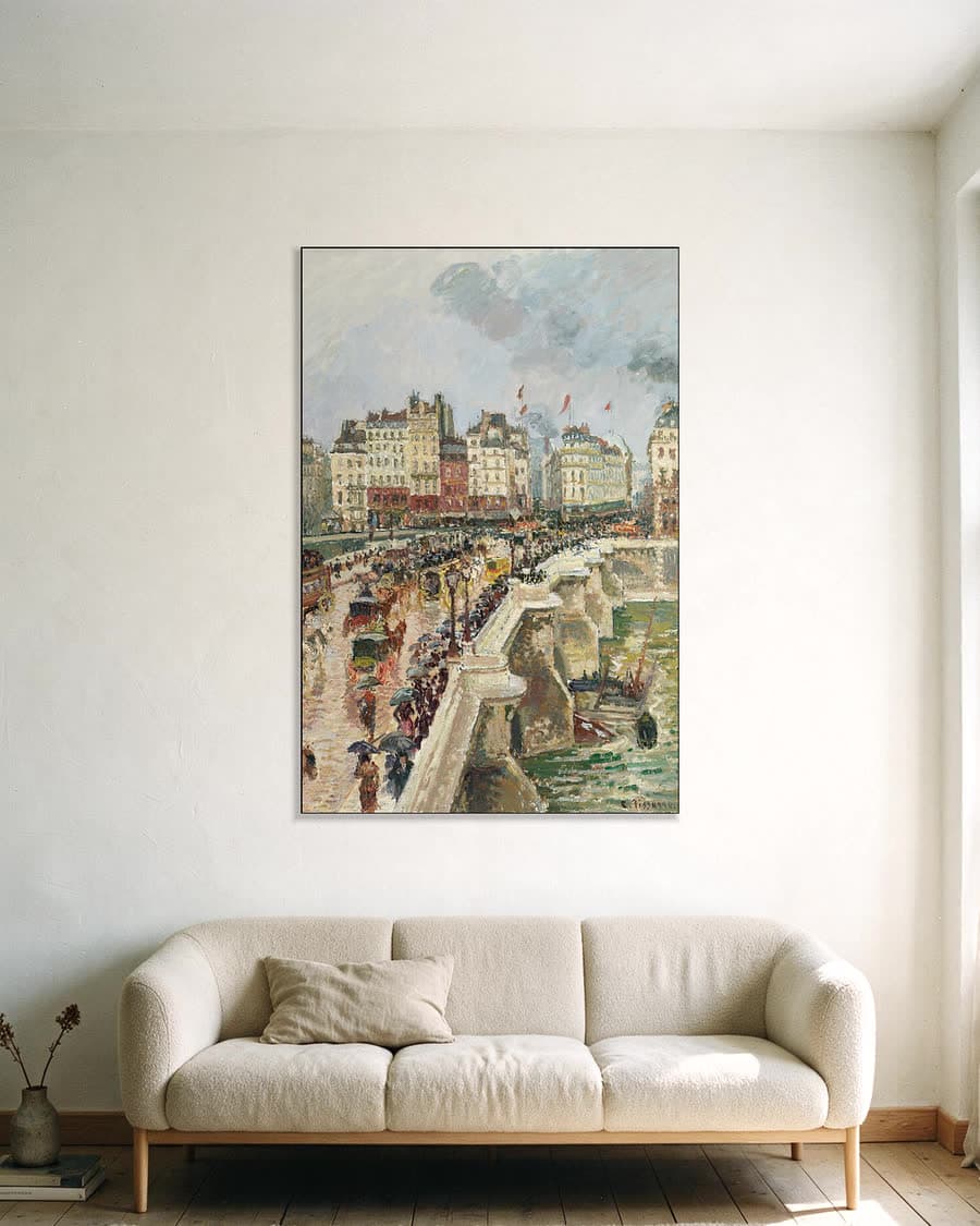 De Pont Neuf in een aluminium frame aan dezelfde muur
