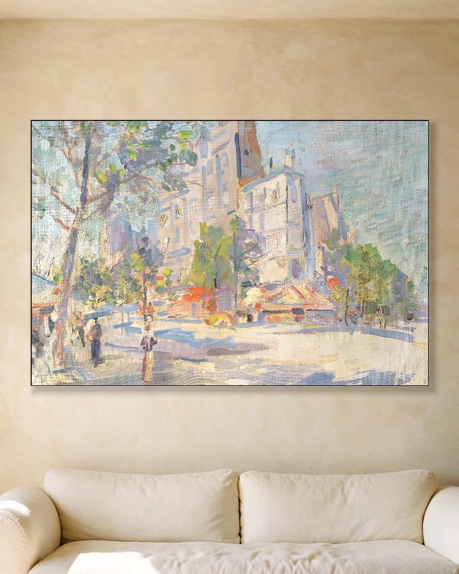 Parijs in de lente in een aluminium frame aan dezelfde muur