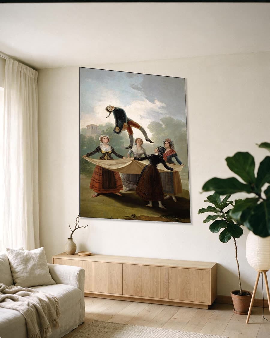 De Stromop (El Pelele) in een aluminium frame aan dezelfde muur