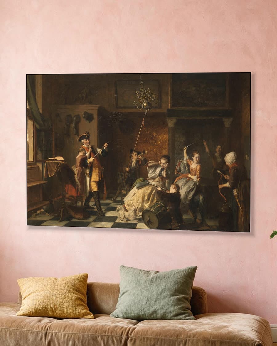 De vadermoorders, het wil al muizen wat van katten komt in een aluminium frame aan dezelfde muur