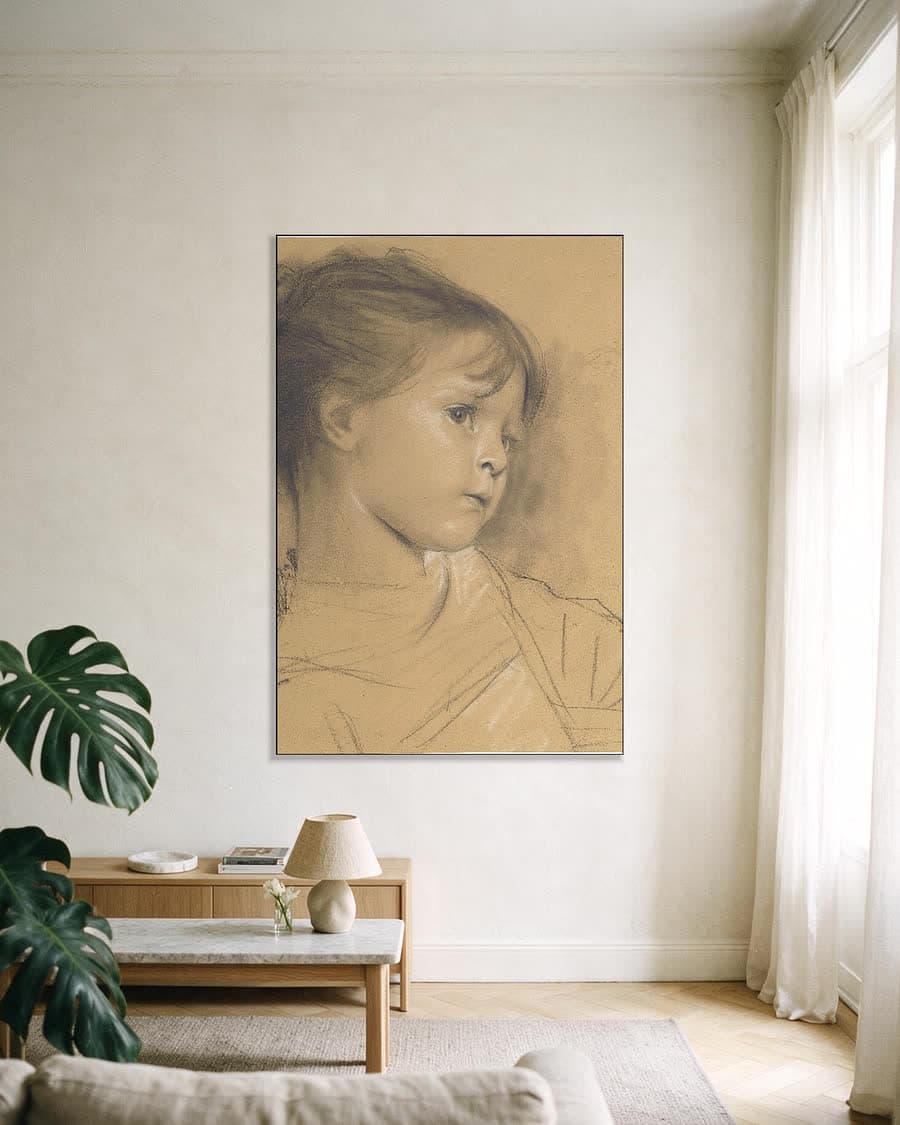Annerl in een aluminium frame aan dezelfde muur