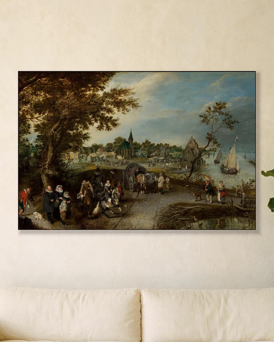 Dorpskermis in een aluminium frame aan dezelfde muur
