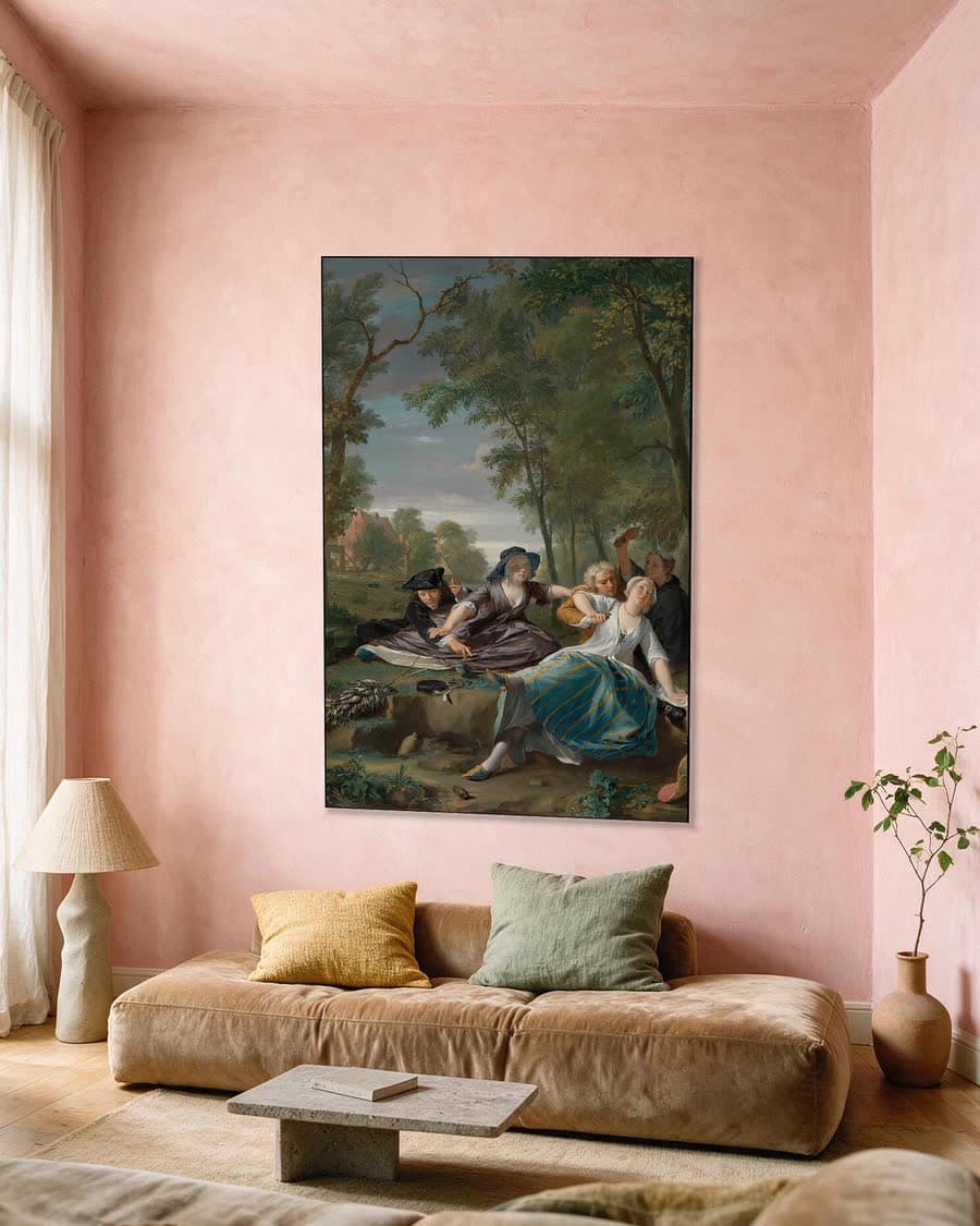 De vogelaars in een aluminium frame aan dezelfde muur