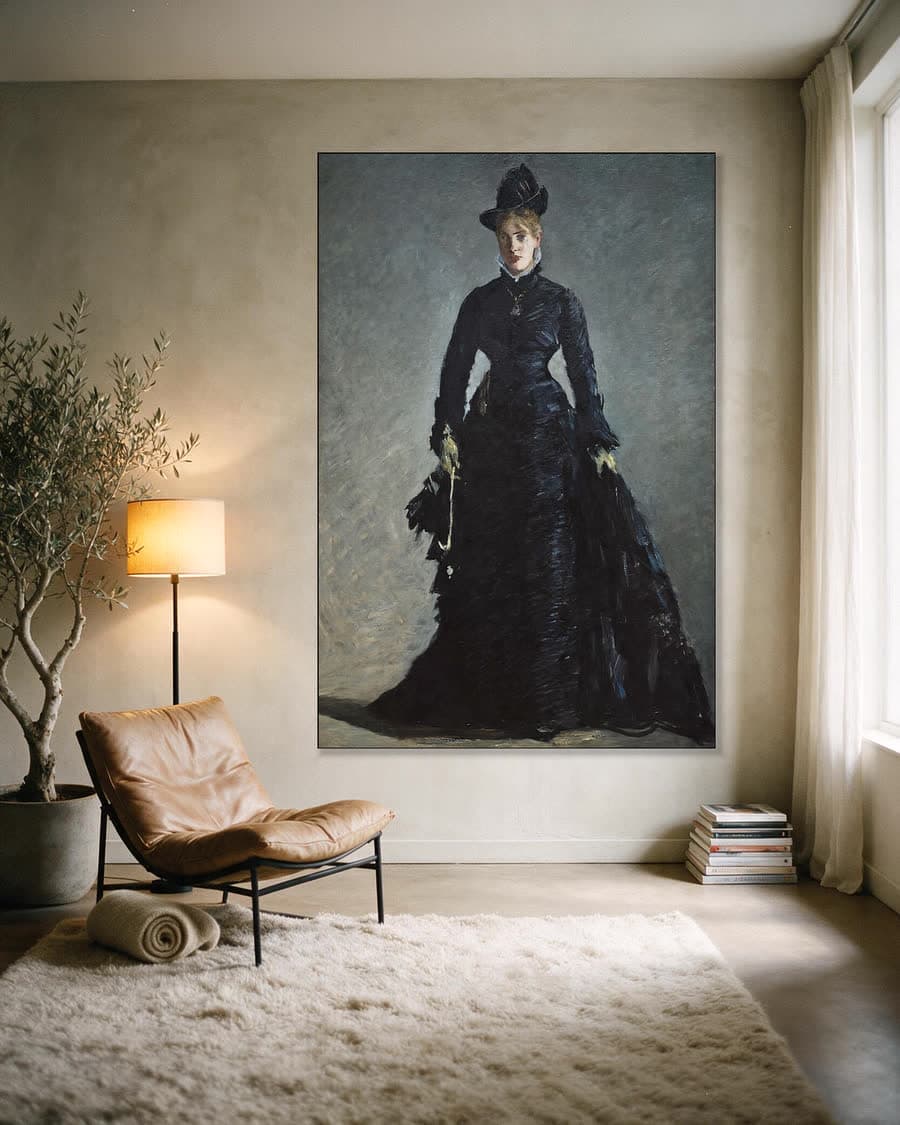 De Parisienne in een aluminium frame aan dezelfde muur
