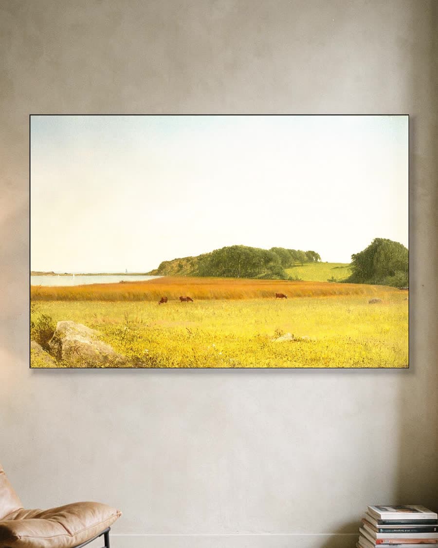 Almy's Pond bij Newport in een aluminium frame aan dezelfde muur