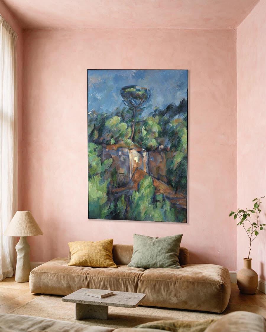 De steengroeve van Bibémus in een aluminium frame aan dezelfde muur