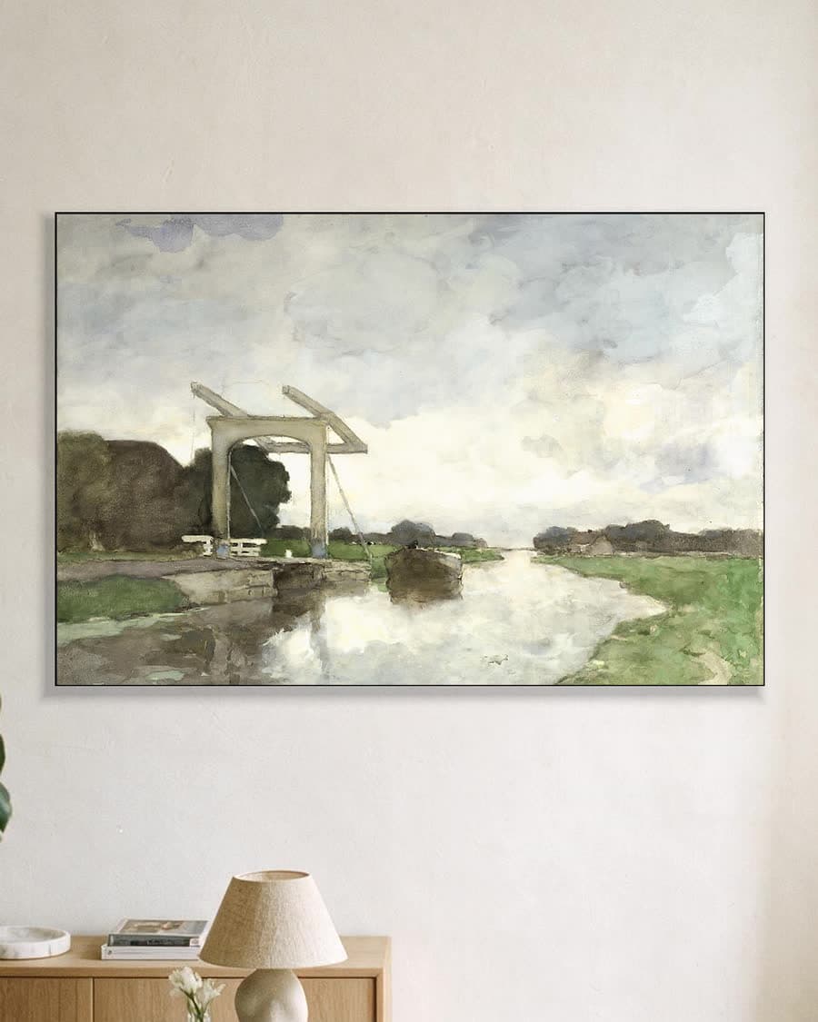 Ophaalbrug bij Noorden in een aluminium frame aan dezelfde muur
