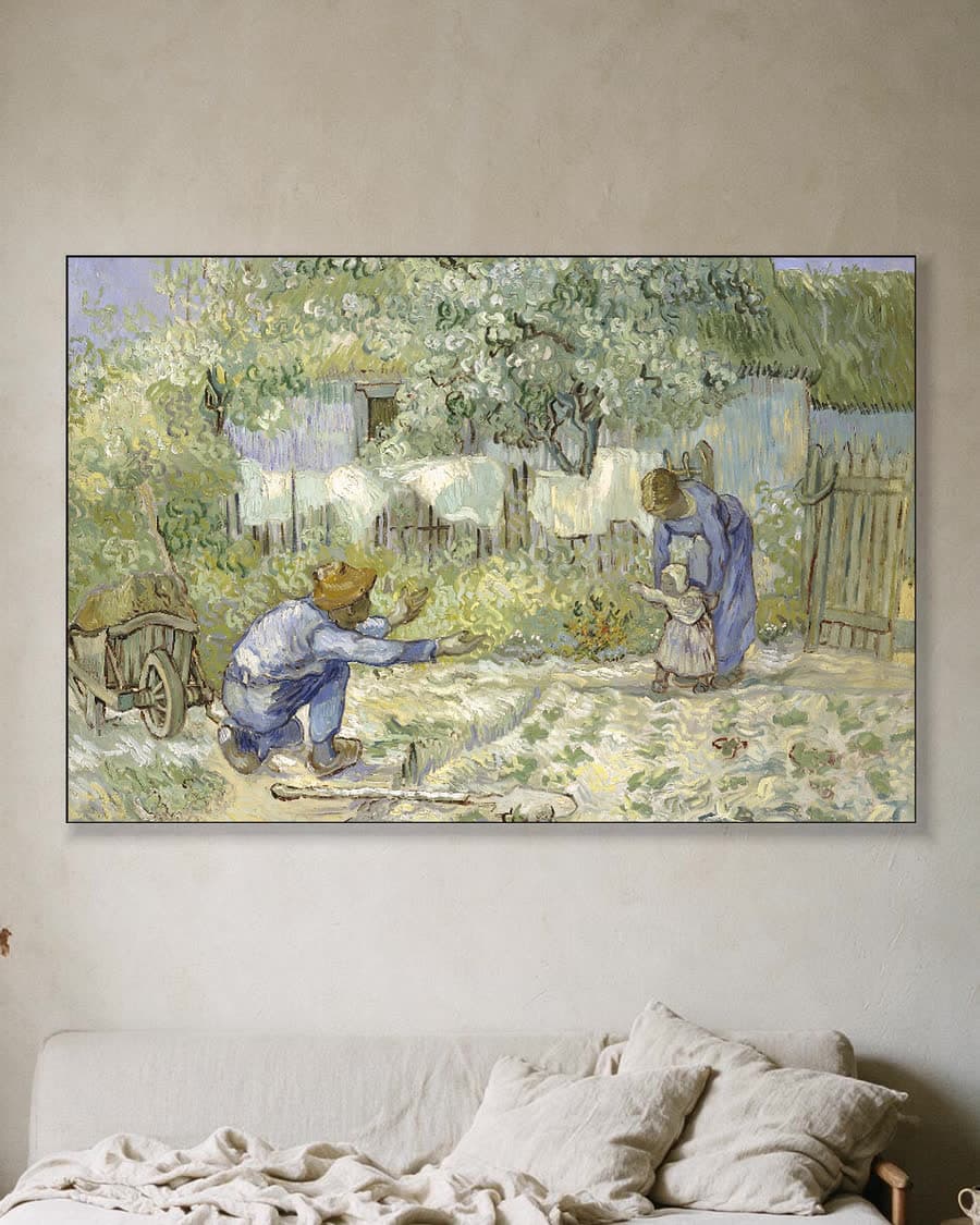 Eerste stappen (naar Millet) in een aluminium frame aan dezelfde muur