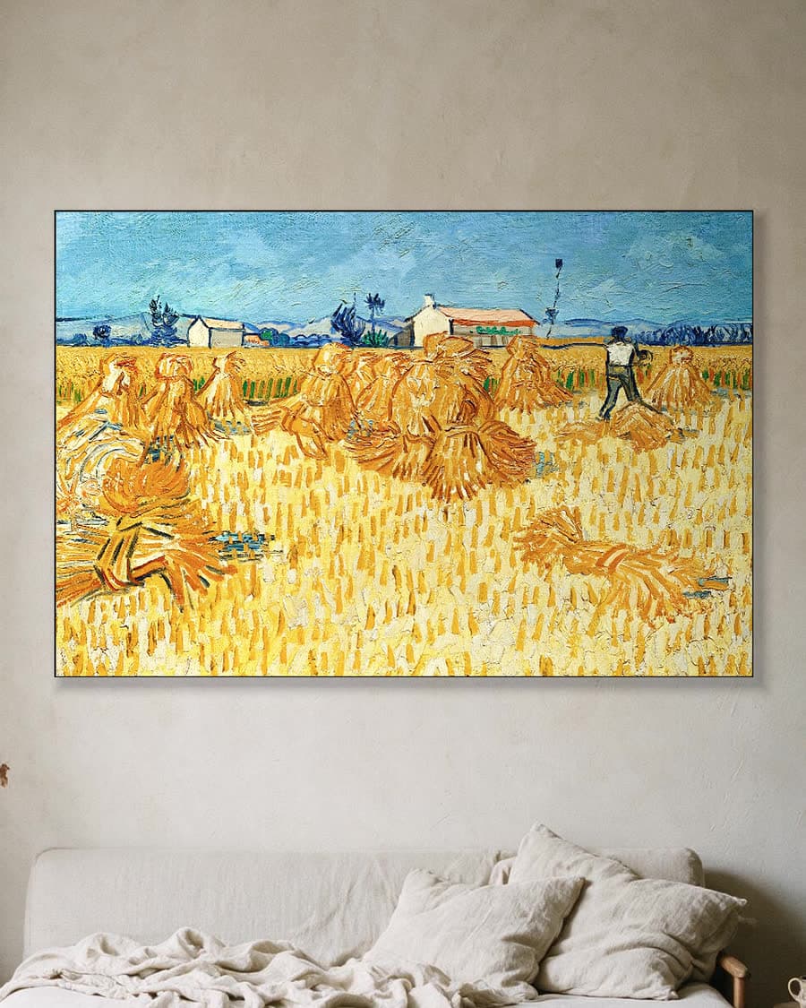 Oogst in de Provence in een aluminium frame aan dezelfde muur