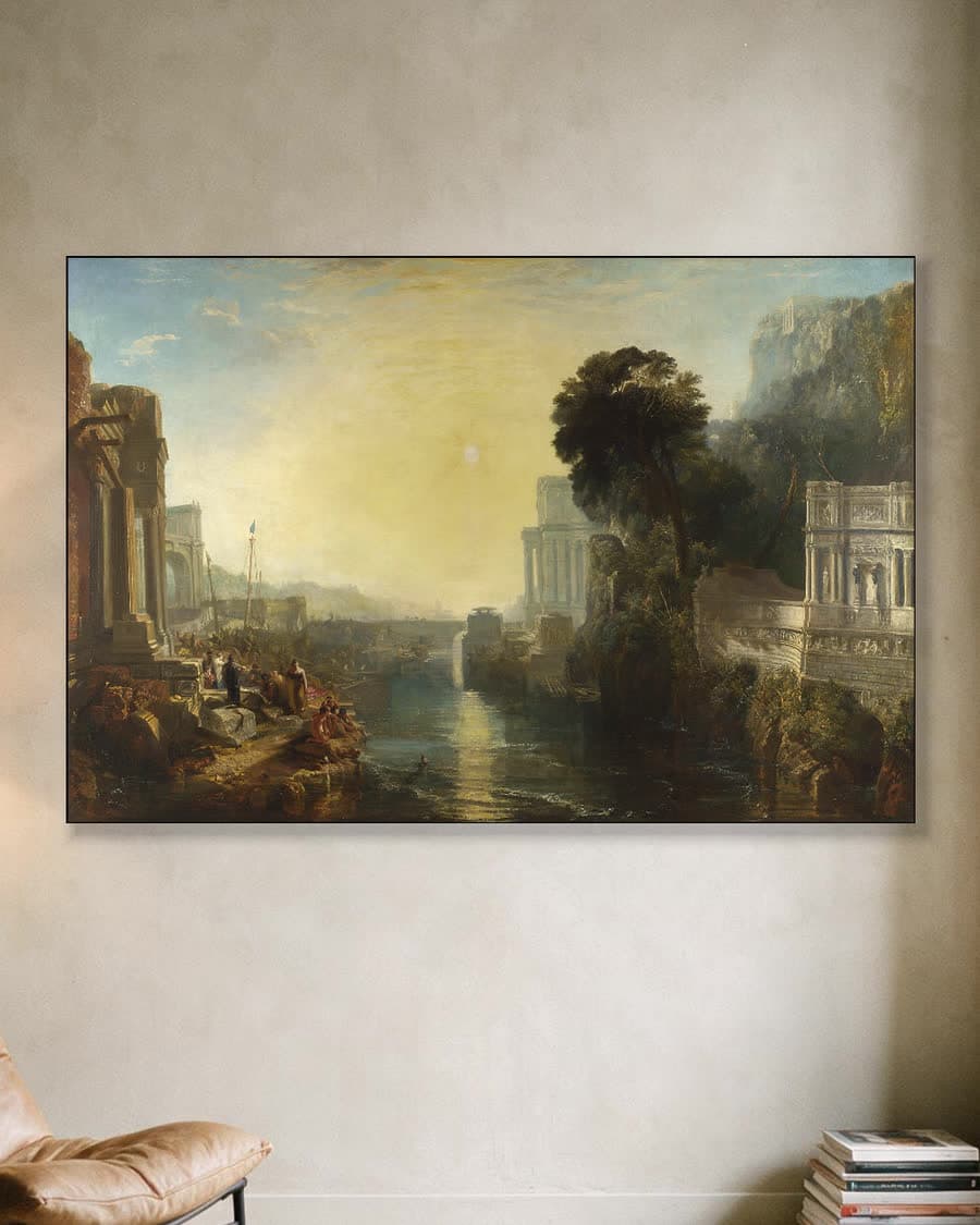 Dido bouwt Carthago in een aluminium frame aan dezelfde muur