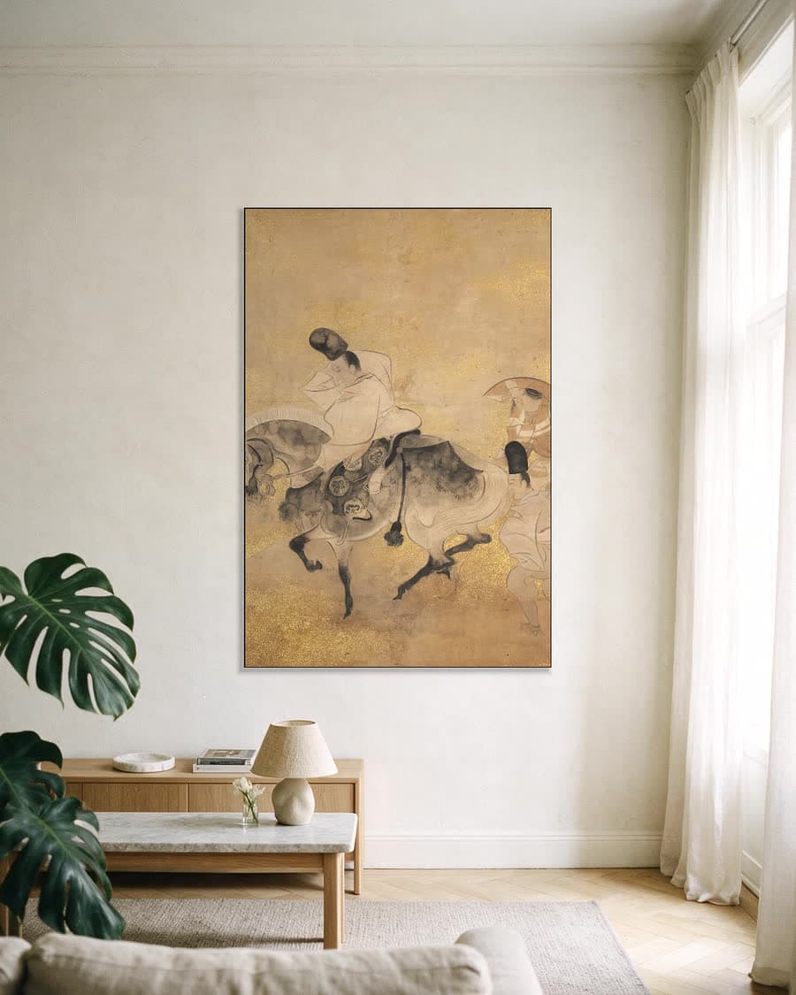 De oversteek bij Sano in een aluminium frame aan dezelfde muur