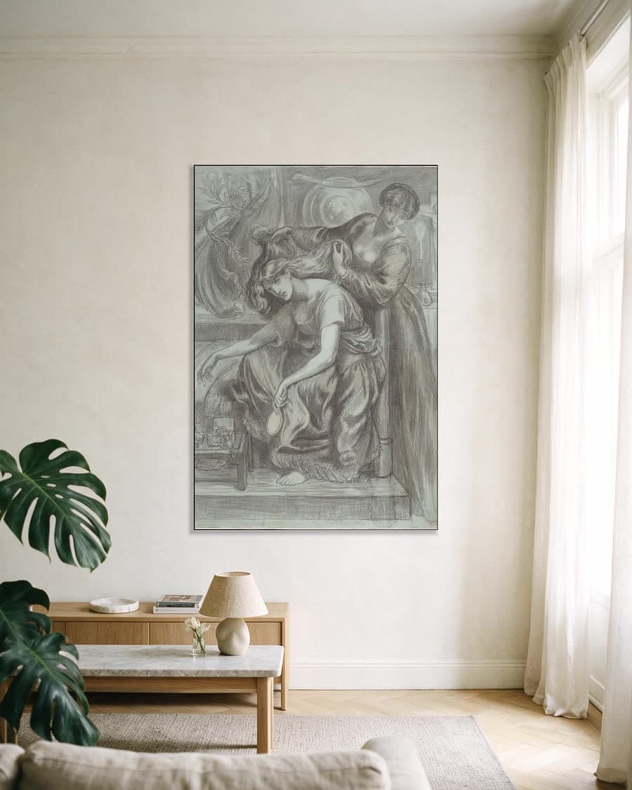 Desdemona's doodslied in een aluminium frame aan dezelfde muur