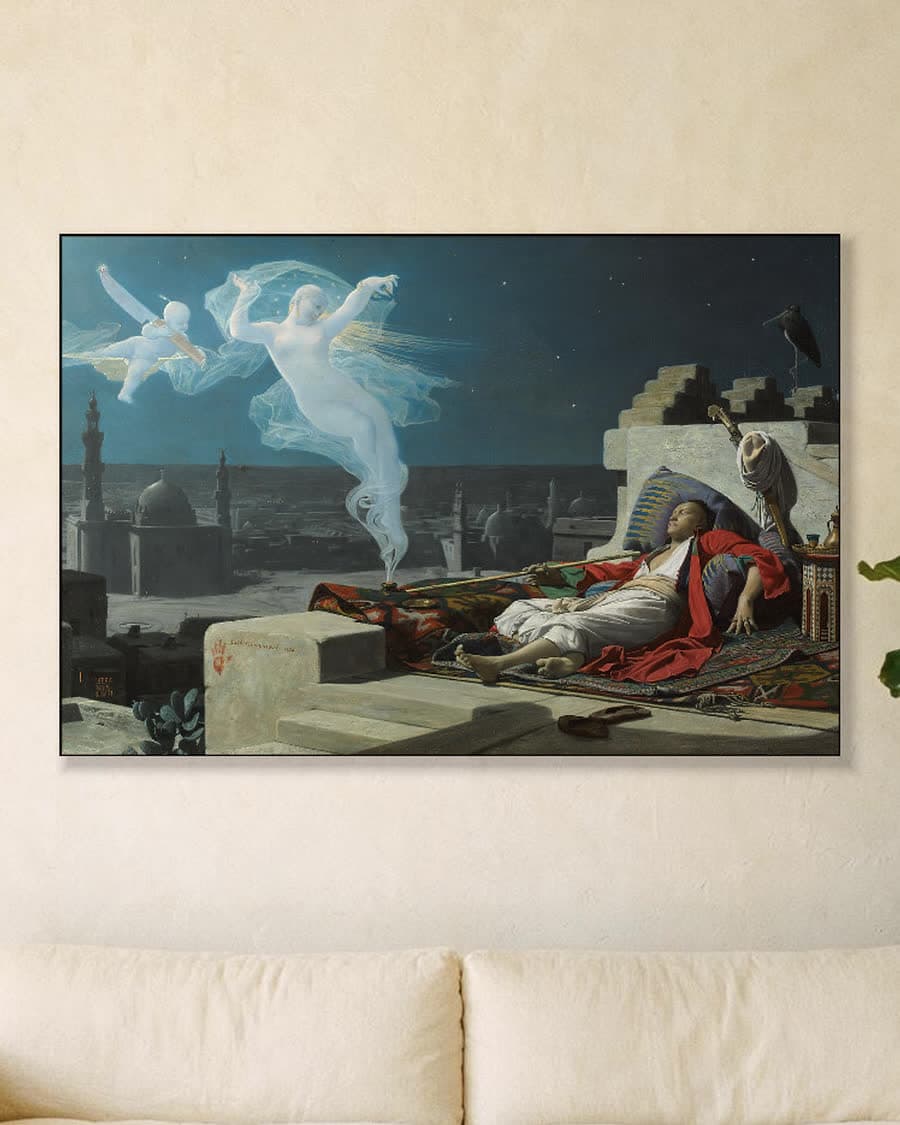 De droom van een eunuch in een aluminium frame aan dezelfde muur