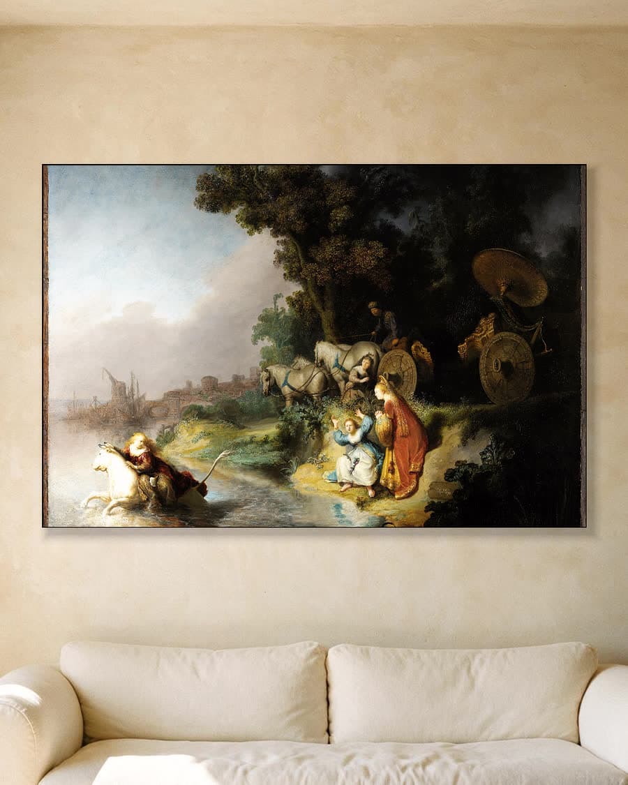 De ontvoering van Europa in een aluminium frame aan dezelfde muur
