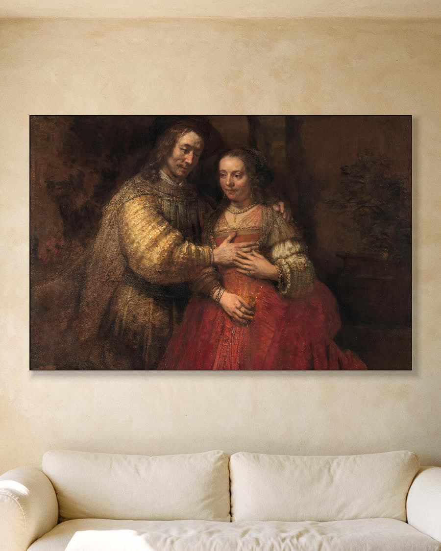 De Joodse bruid in een aluminium frame aan dezelfde muur