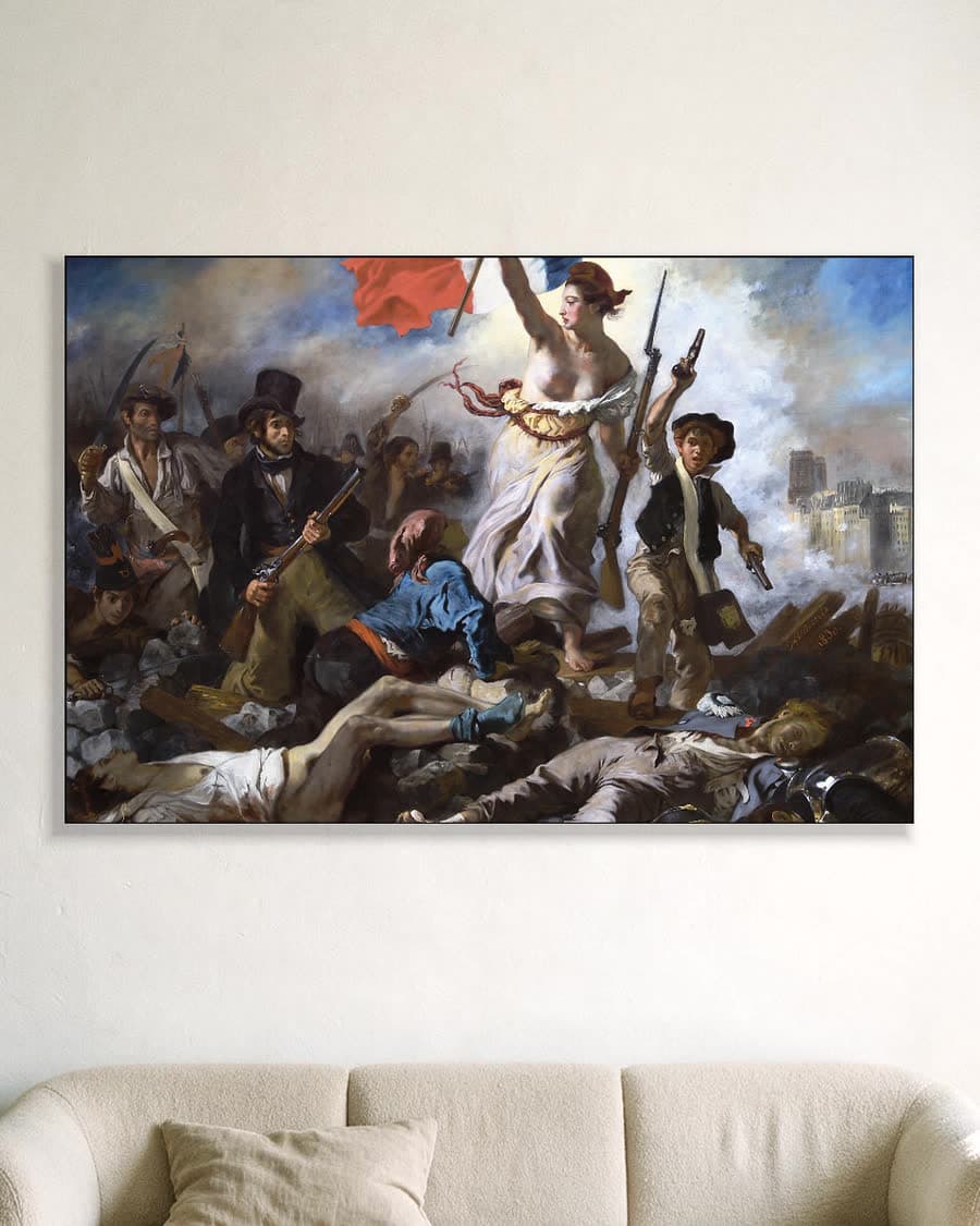 De Barque van Dante in een aluminium frame aan dezelfde muur