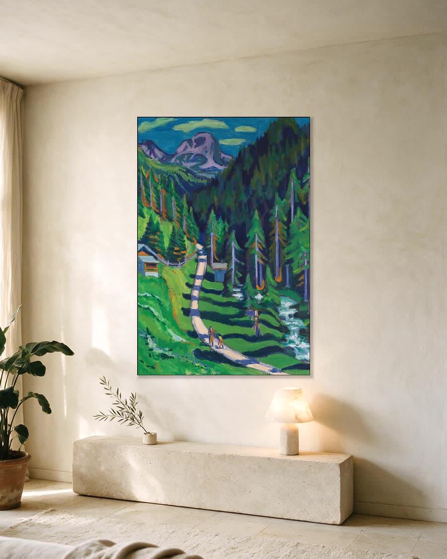 Sertigweg in een aluminium frame aan dezelfde muur