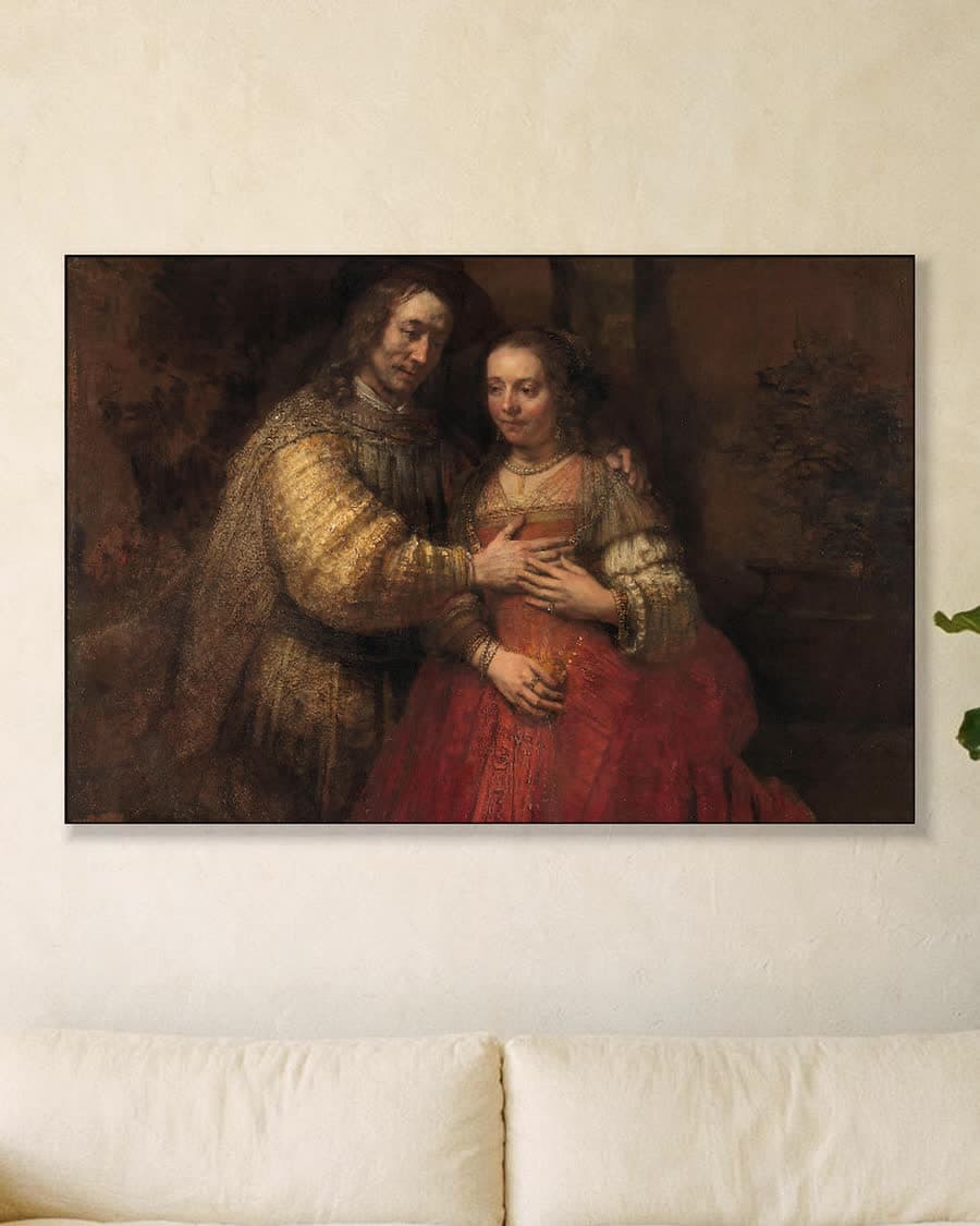 De Joodse bruid in een aluminium frame aan dezelfde muur