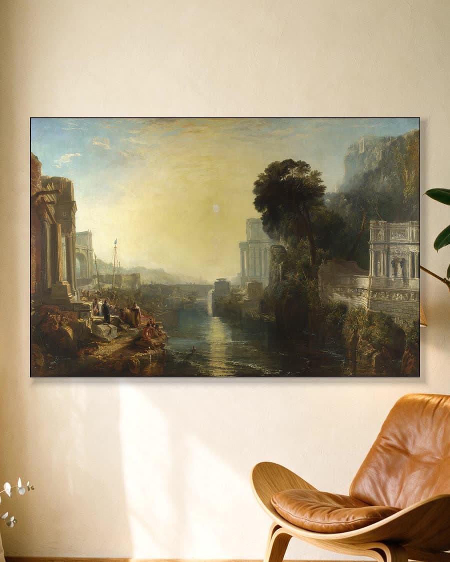 Dido bouwt Carthago in een aluminium frame aan dezelfde muur