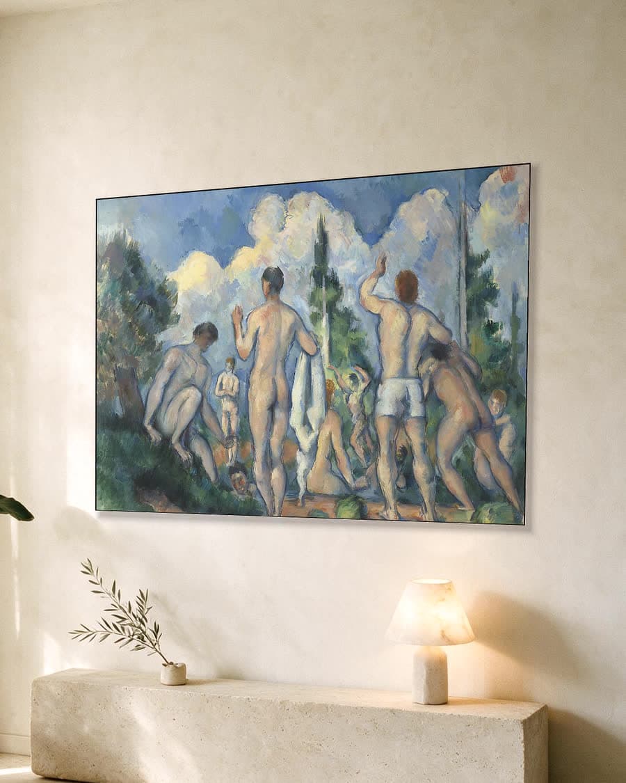 Baders in een aluminium frame aan dezelfde muur