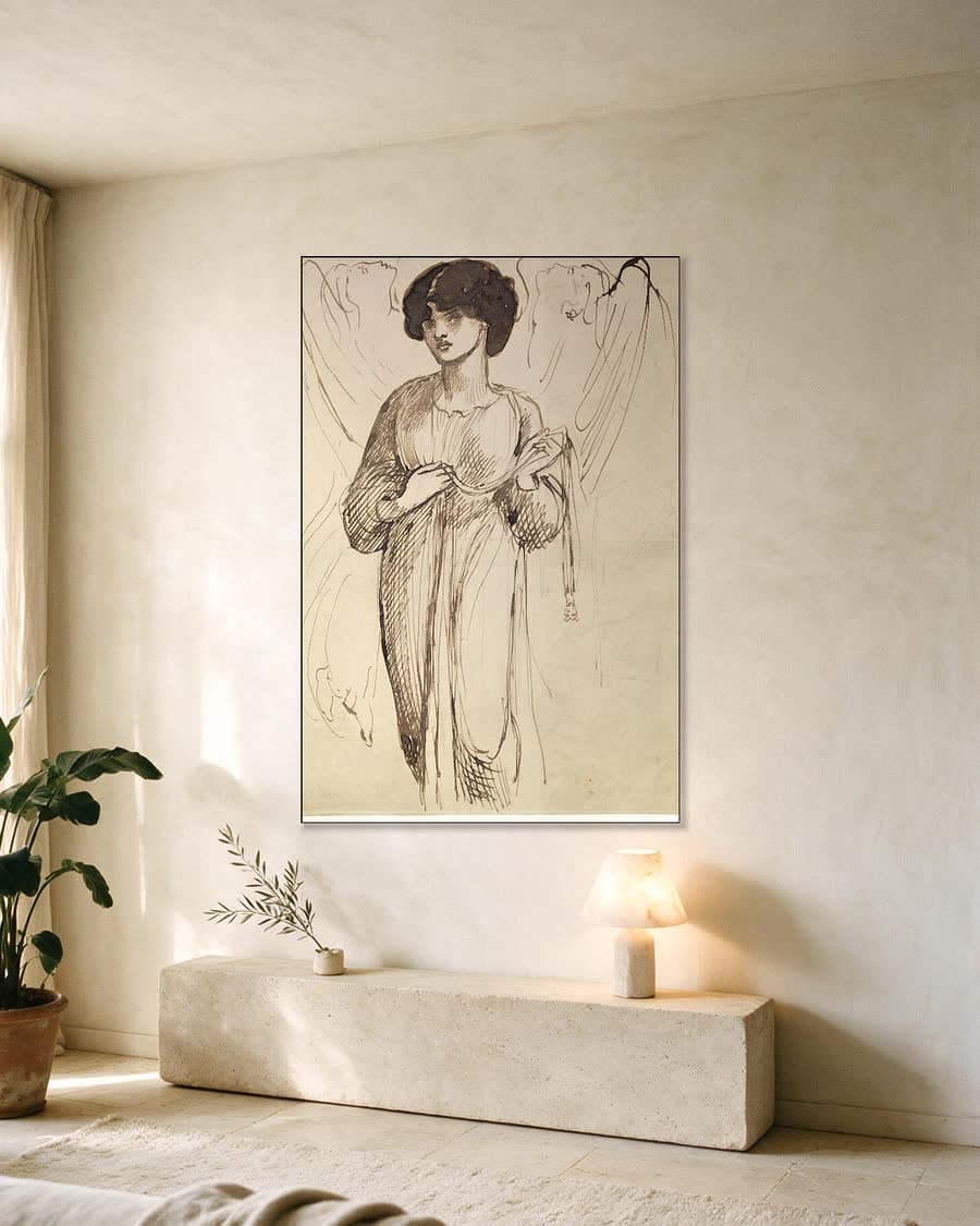 Astarte Syriaca, figuurstudie in een aluminium frame aan dezelfde muur
