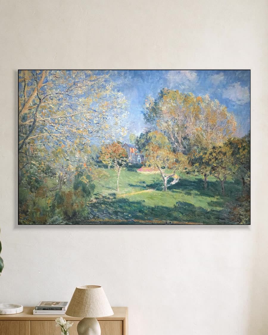 De tuin van Hoschedé bij Montgeron in een aluminium frame aan dezelfde muur