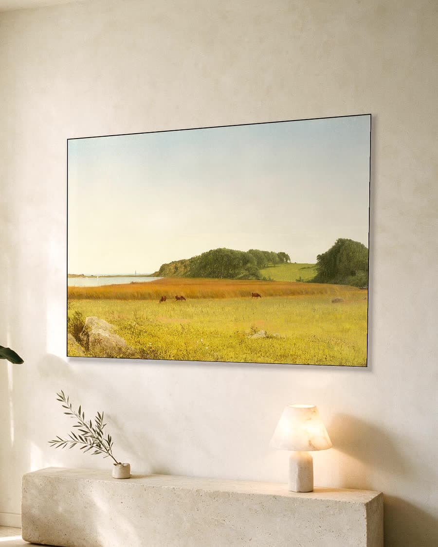 Almy's Pond bij Newport in een aluminium frame aan dezelfde muur
