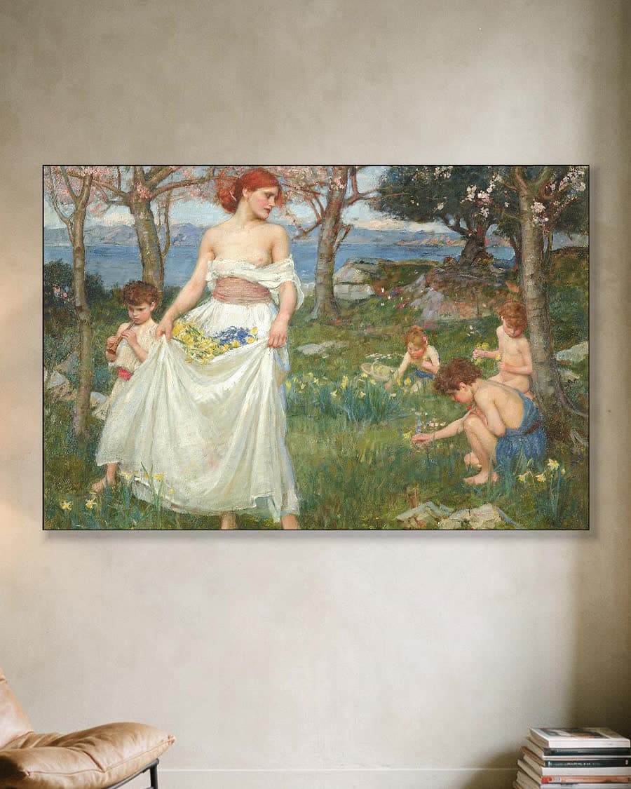 Een lied van de lente in een aluminium frame aan dezelfde muur