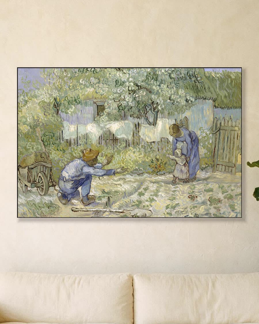 Eerste stappen (naar Millet) in een aluminium frame aan dezelfde muur
