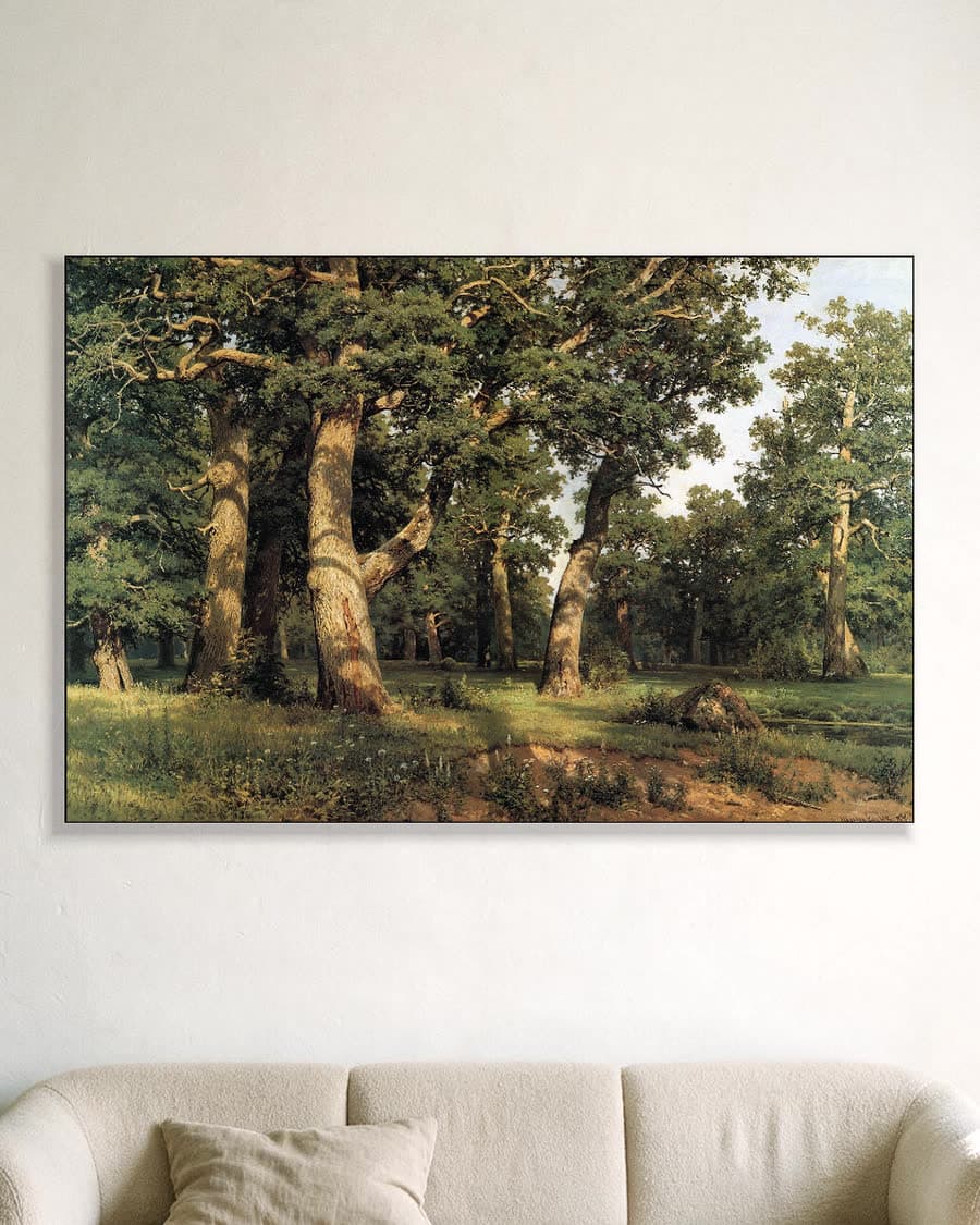 Eikenbos (1887) in een aluminium frame aan dezelfde muur