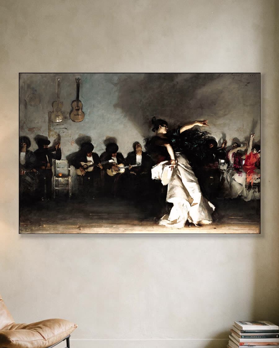 El Jaleo (1882) in een aluminium frame aan dezelfde muur