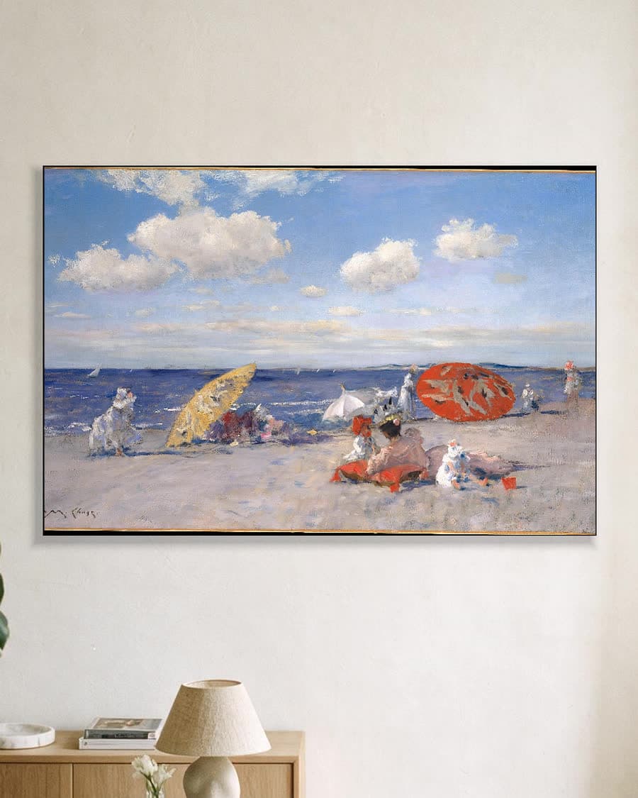 Aan zee in een aluminium frame aan dezelfde muur
