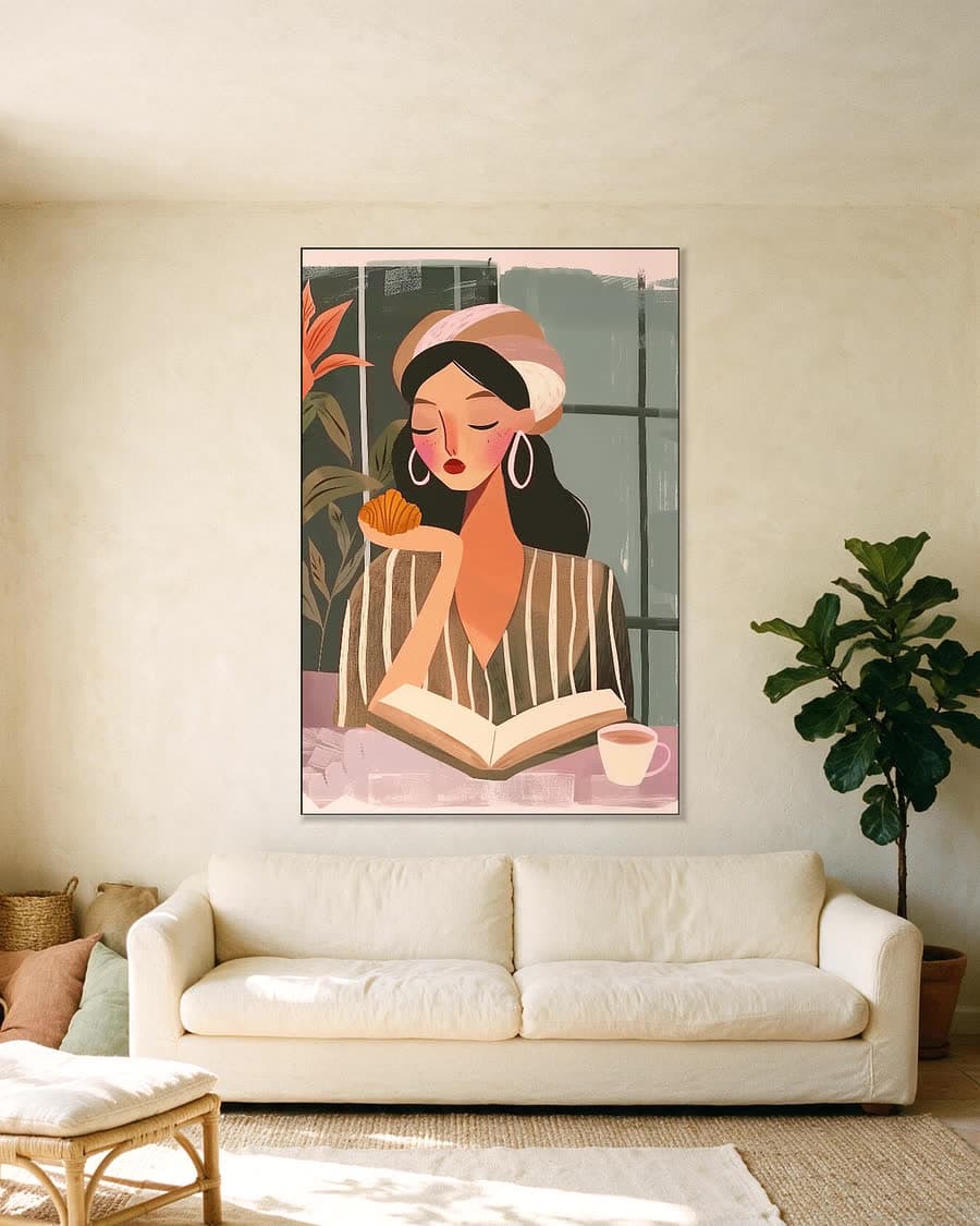 Even lezen in een aluminium frame aan dezelfde muur