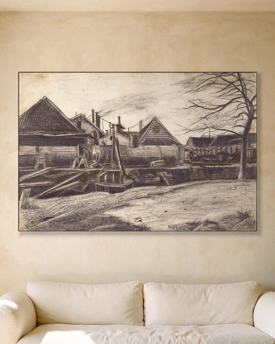 Fabriek in een aluminium frame aan dezelfde muur