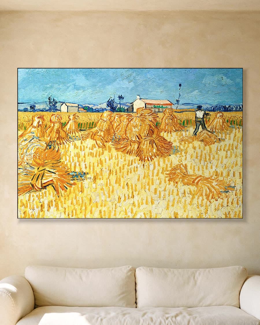 Oogst in de Provence in een aluminium frame aan dezelfde muur