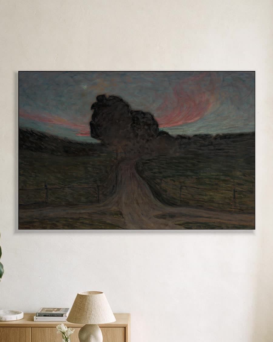 Avondstemming, Lidingö in een aluminium frame aan dezelfde muur