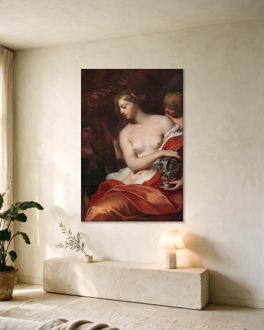 Pandora in een aluminium frame aan dezelfde muur