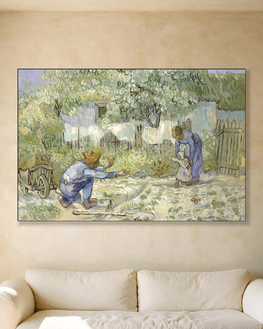 Eerste stappen (naar Millet) in een aluminium frame aan dezelfde muur