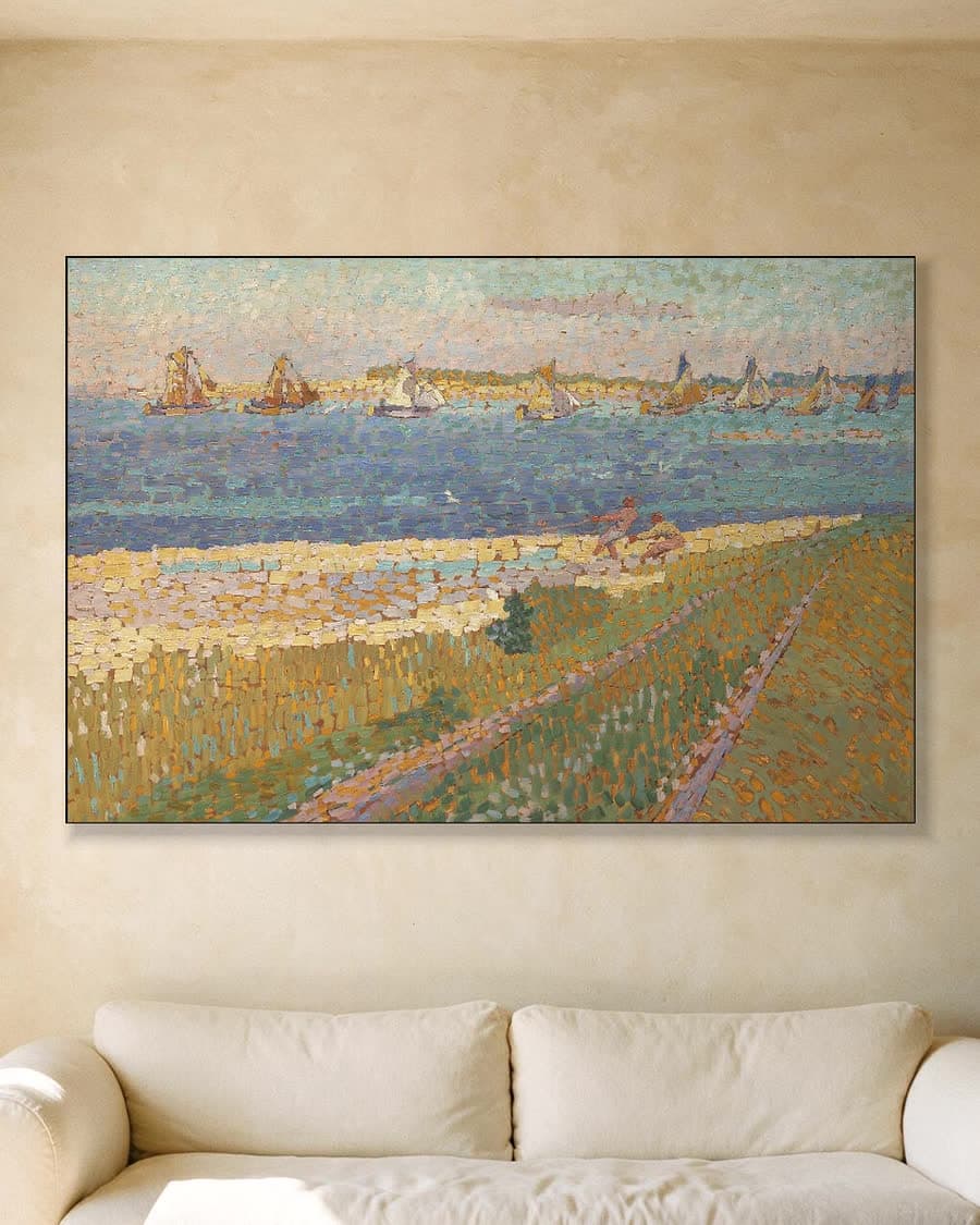 De Schelde bij Veere in een aluminium frame aan dezelfde muur