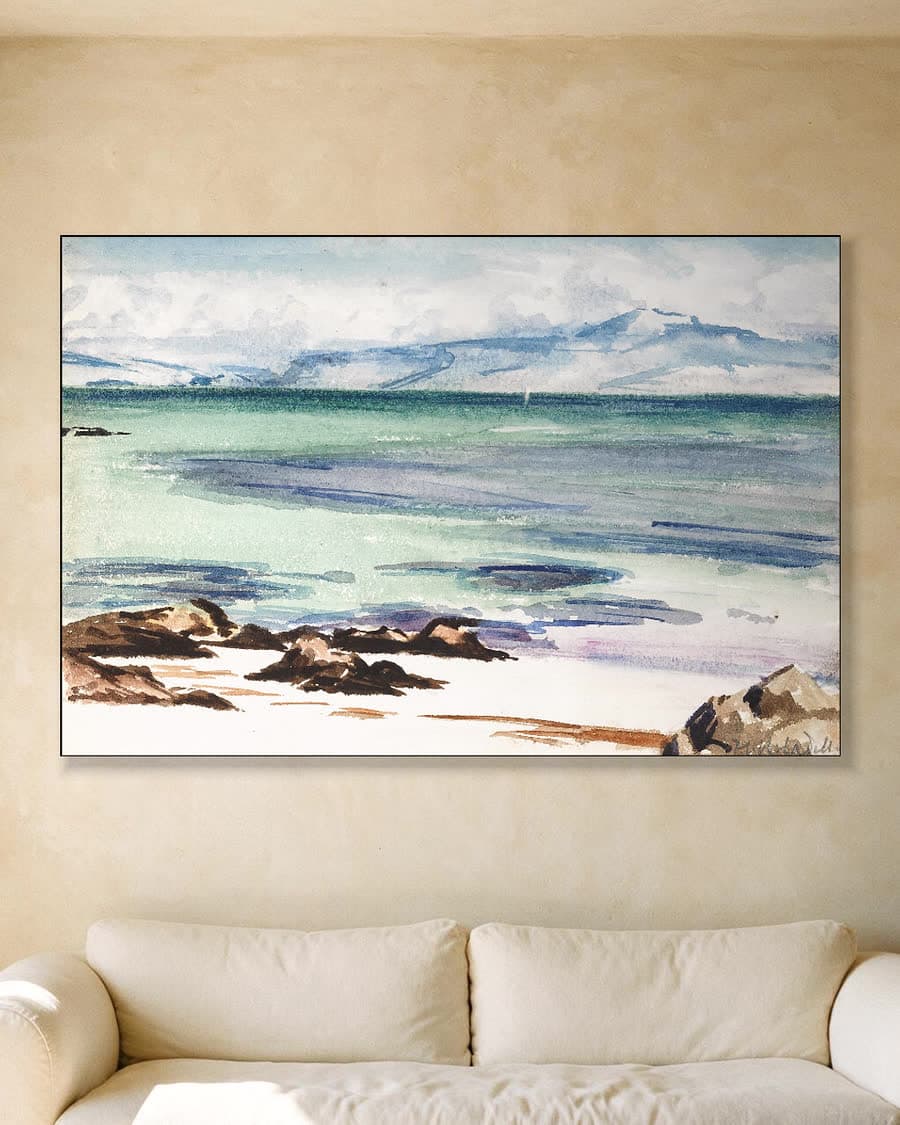 Iona met zicht op Mull en Ben More in een aluminium frame aan dezelfde muur