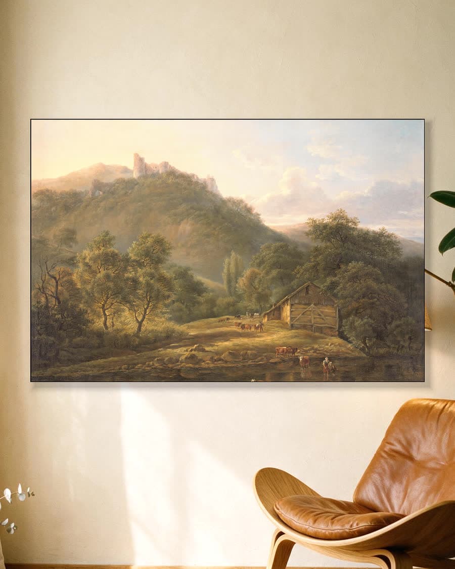 Aan de Samber in een aluminium frame aan dezelfde muur