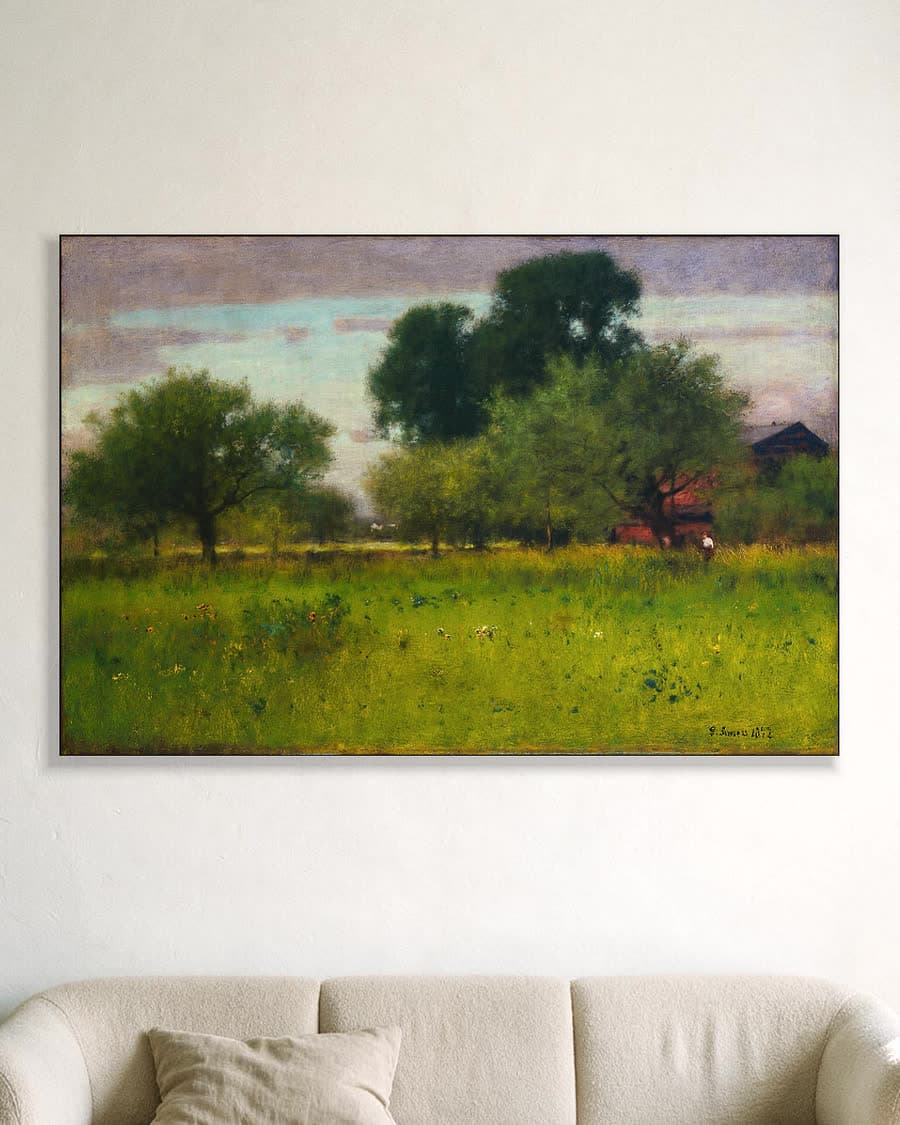 Appelboomgaard in een aluminium frame aan dezelfde muur