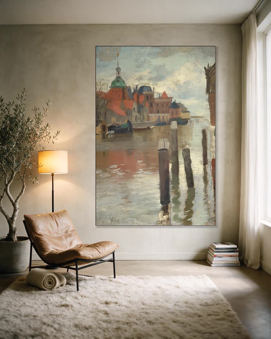 Dordrecht in een aluminium frame aan dezelfde muur