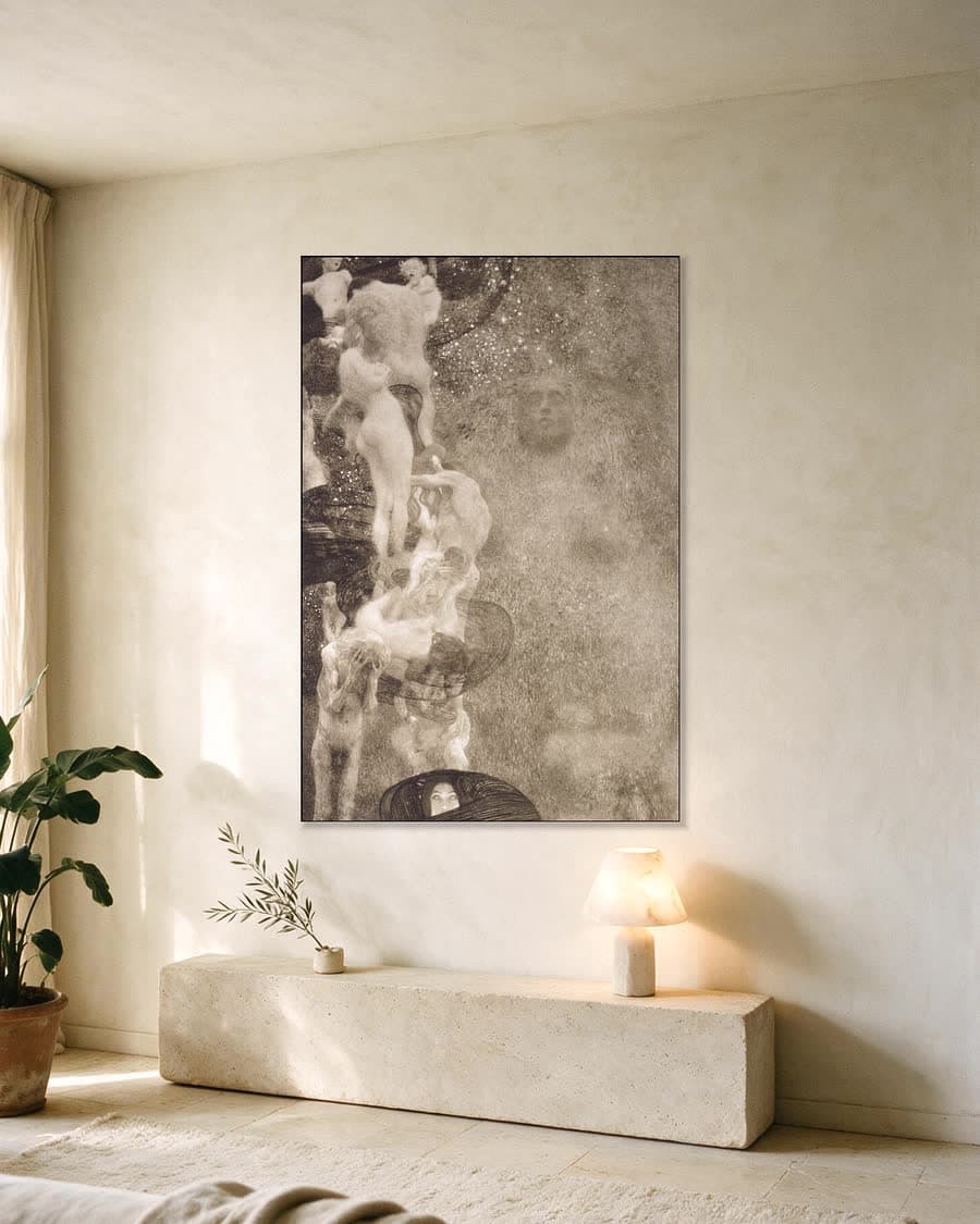 Filosofie in een aluminium frame aan dezelfde muur