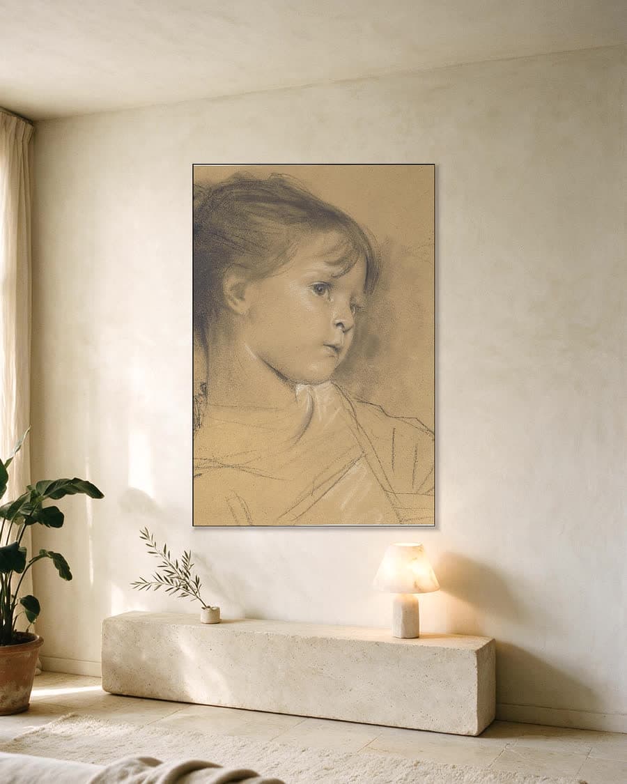 Annerl in een aluminium frame aan dezelfde muur
