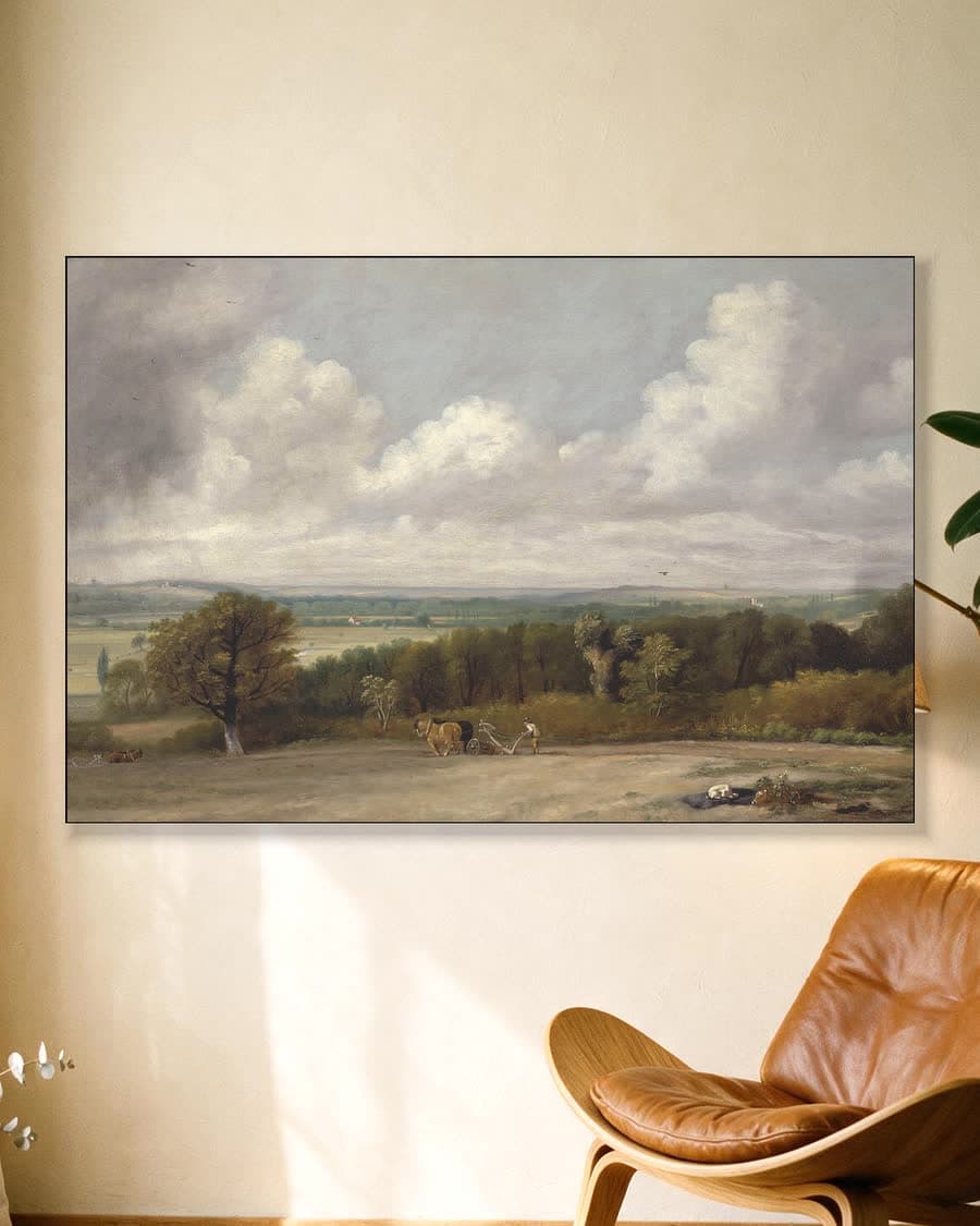 Ploegen in Suffolk in een aluminium frame aan dezelfde muur