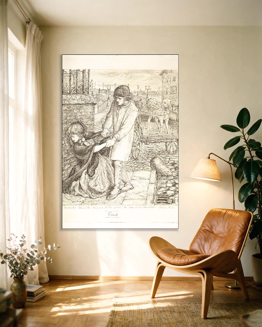 Found, compositiestudie in een aluminium frame aan dezelfde muur